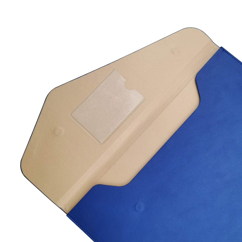 Enyuwlcm PU Leather A4 File Folder Document Holder Waterproof Portfolio Envelope Folder Case with Invisible Magnetic Closure Blue - Image 5